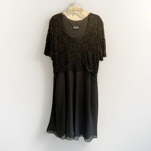 Night Way Womens Black  Lace Overlay Dress Formal Cocktail Evening Plus Size 20